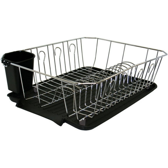 Kitchen Details Chrome 3 Piece Set Dish Rack