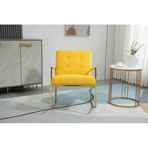 Accent Rocking Chair, Modern Tufted Nursery Glider Rocker Chair, Velvet ...