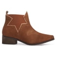 thumbnail image 2 of Klub Nico Zelha Cognac Suede Star Chelsea Fashion Block Low Heel Ankle Boots (Cognac, 9), 2 of 4