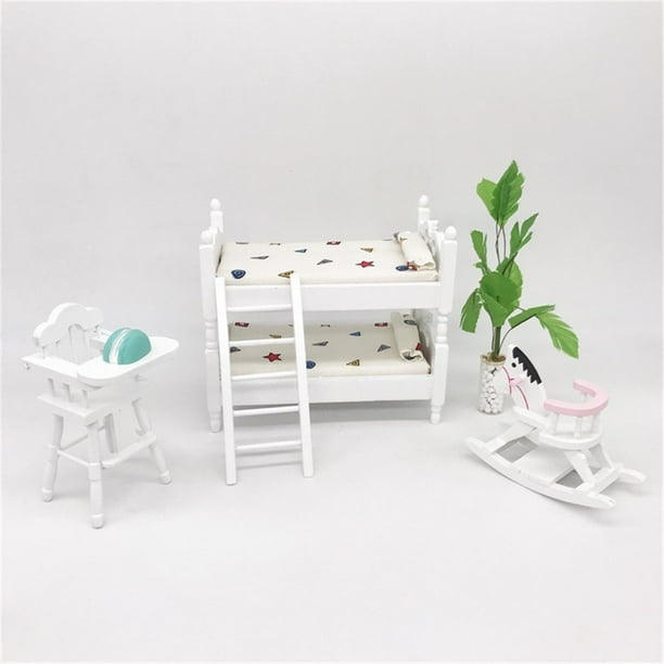Chaise Haute Pour Poupée Réglable Et Pliable Avec Plateau - Meuble Miniature Pour Jeu D'imitation
