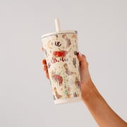 HydroJug Everyday Tumbler – Ceramic-Lined Insulated Tumbler with Straw and Soft-Touch Lid, Cup Holder Friendly – 20 oz, Rodeo