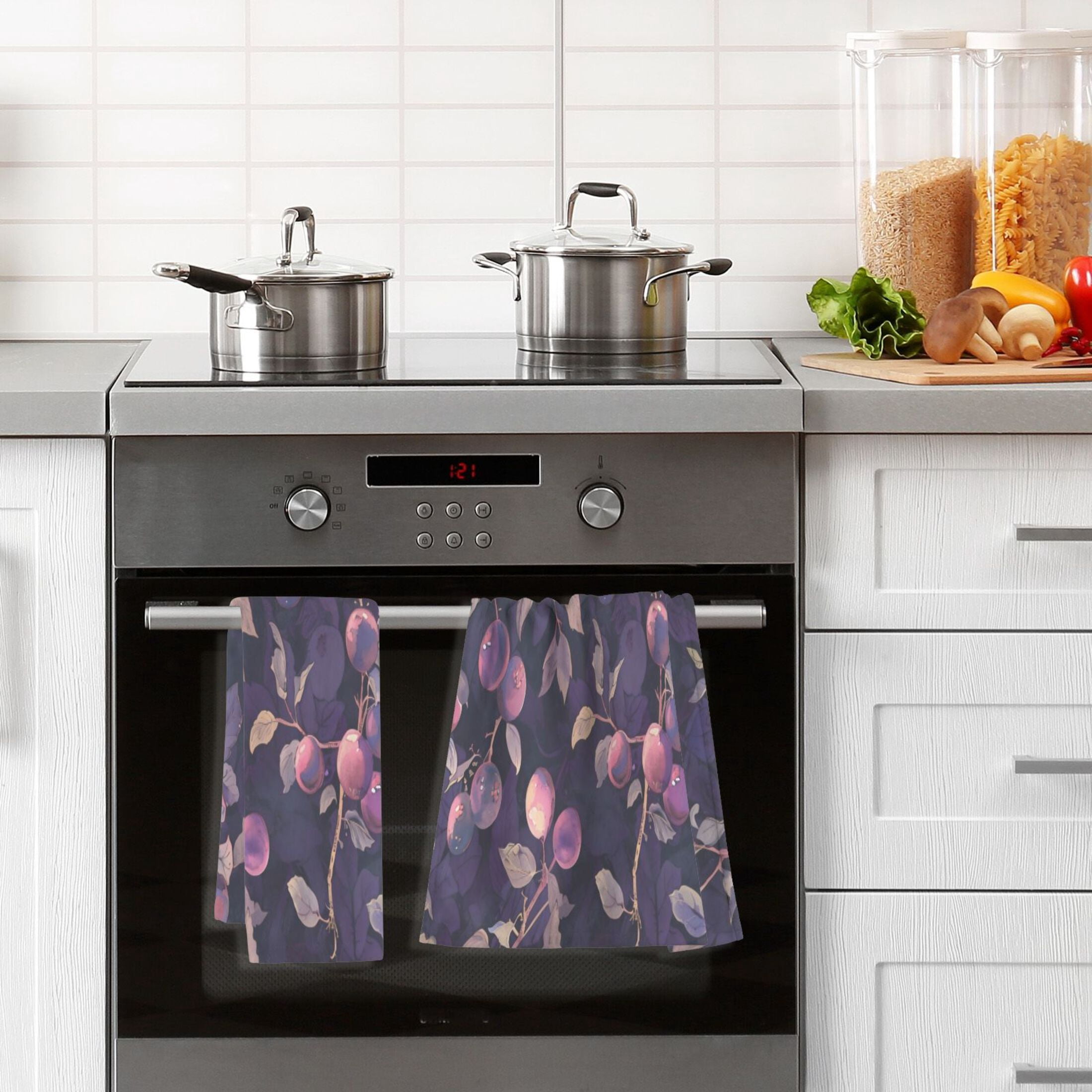 Cotton Towel Two-Piece 16x28 Inch One Sizex2 Face Towel Set Towel Set Cotton Hand Bath Towel Bathroom Beach Purple Plum
