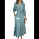 thumbnail image 1 of Vestido Maxi Informal de Otoño para Mujer, con Solapa, Abertura, Antiarrugas, y Bolsillos para Vacaciones Azul S, 1 of 5