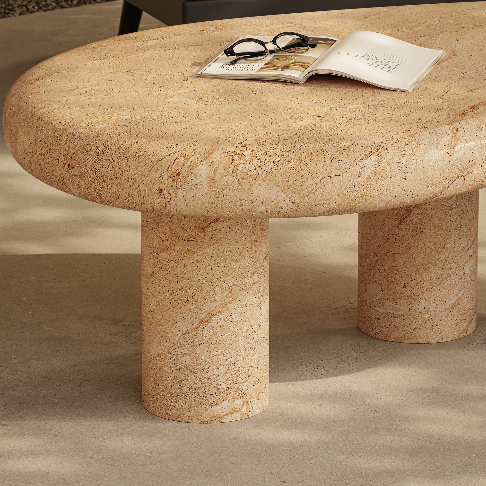 Elowen Coffee Table in Travertine