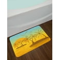 thumbnail image 2 of Landscape Bath Mat, Digitally Generated Art Summer Islands Art Palm Trees Birds Illustration, Plush Bathroom Decor Mat with Non Slip Backing, 29.5" X 17.5", Seafoam and Orange, by Ambesonne, 2 of 2