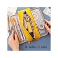 thumbnail image 3 of 1pc Oxford Cloth Pencil Case, Large Capacity, Multifunctional Pen Case With Double Open Window Suitable For Middle School, High School, University Stu, 3 of 4