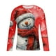 thumbnail image 4 of Blusas y camisas de manga larga y cuello redondo para hombre, informales, a la moda, con estampado navideño, cuello redondo, blusas de licra de manga larga para hombre., 4 of 5