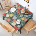 thumbnail image 2 of Pioneer Flower Floral Print Pattern Square Tablecloth,Waterproof Square Table Cover,Wipeable Spillproof Washable Table Cover for Home Kitchen Party Decor 52"x52"(132x132cm), 2 of 6