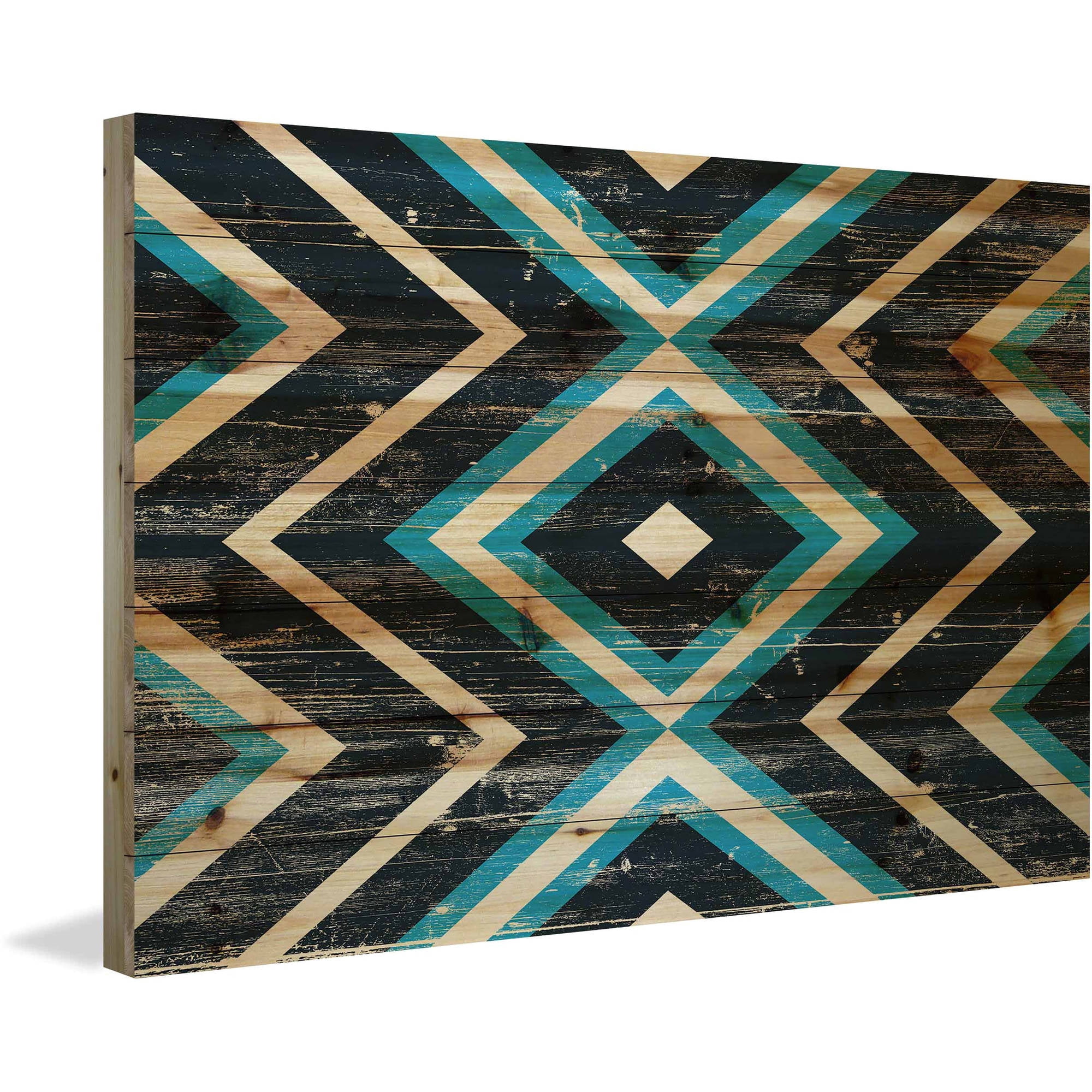 Marmont Hill - "Converging Lines" Painting Art Print on Natural Pine Wood