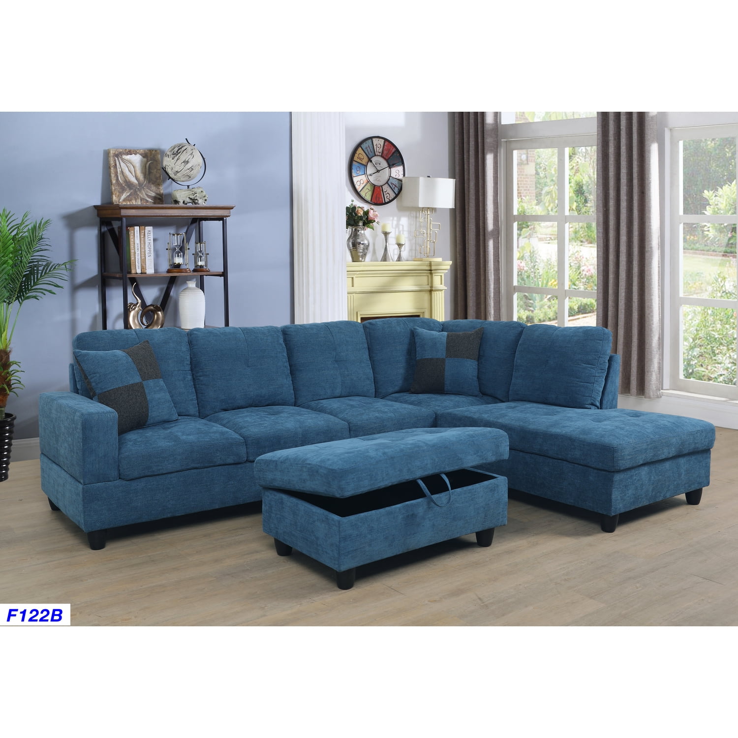 Lifestyle Furniture L Shape Sectional Sofa Sets with Removable Ottomans