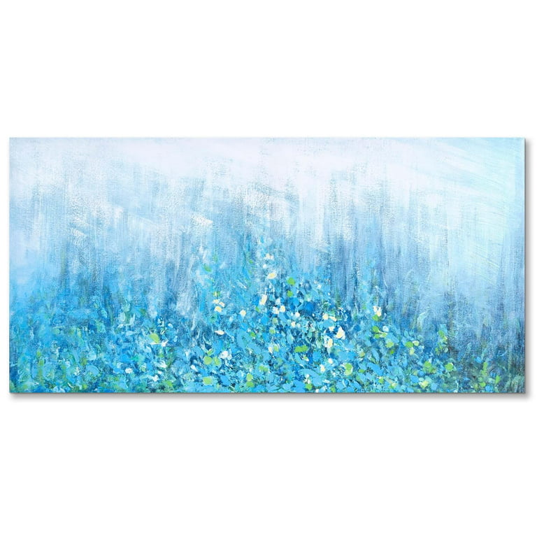 Blue Flower 11X14 “ Stretched Canvas Acrylic Painting