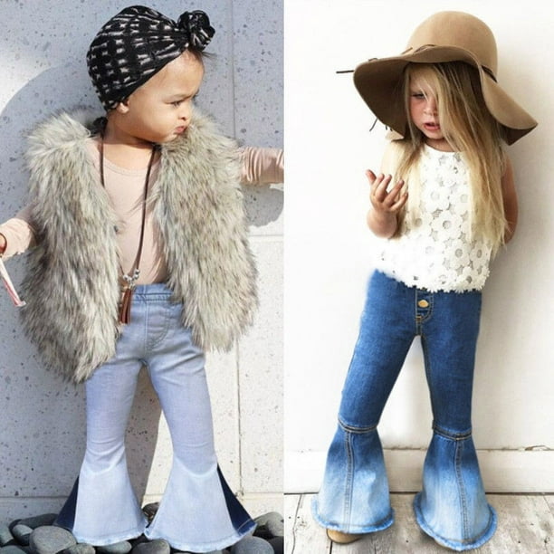 Kids Wide Jeans Denim Pants For Girls Teenage Jeans Fashion Young