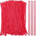 thumbnail image 1 of Luggage tag Loops, 100 Pcs PVC Loop Straps Bag Tag Loops Holders Worm for ID Card Bags Suitcase Label Fasteners, Red, 1 of 5