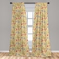 thumbnail image 5 of Ambesonne Flora Curtains, Digital Wild Jungle Flower, Pair of 28"x95", Pale Peach and Sand Brown, 5 of 5