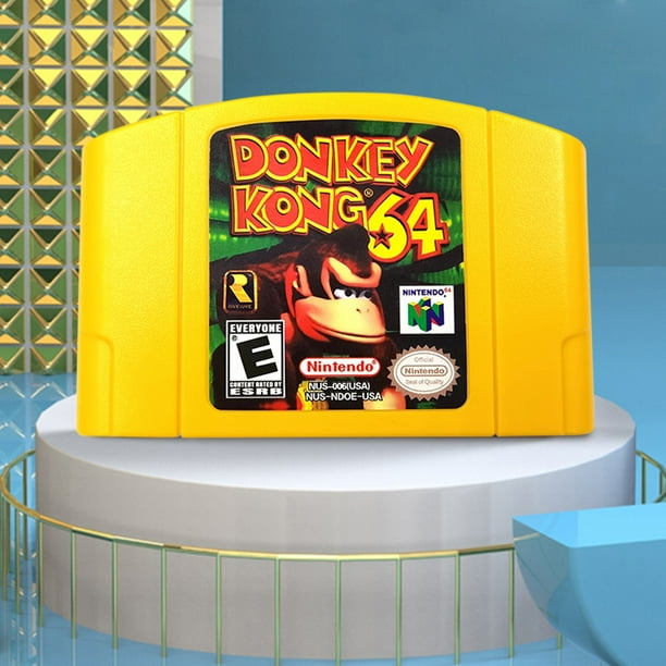 Tarjeta De Cartucho De Juegos Versión de EE. UU. Tarjeta de versión de serie para N64 (carcasa amarilla DONKEY KONG 64)