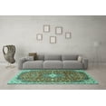 thumbnail image 3 of Ahgly Company Indoor Rectangle Medallion Turquoise Blue Traditional Area Rugs, 8' x 12', 3 of 4