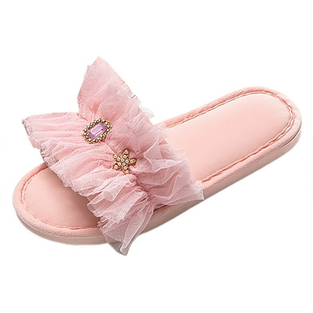 

Daznico Womens Sandals Four Seasons Cute Slippers Home Non Slip Fpir Season Cloth Cotton Colorful Slippers ( Pink 6.5 )