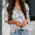 thumbnail image 1 of CEHVOM Women's Gradient V-neck Tie-dye Button Loose Sweater Knit Cardigan Coat Tops, 1 of 6