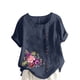 thumbnail image 1 of Camisetas de Manga Corta para Mujeres, Camiseta de Manga Corta Impresa Casual Hecha de 95% Poliéster 5% Spandex para Todas las Estaciones, Camisetas de Manga Corta para Mujeres, 1 of 3