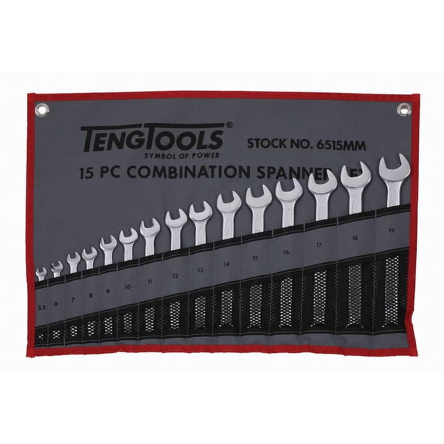 Teng Tools 15 Piece 12 Point Metric Combination Wrench (5.5MM - 19MM) - 6515MM