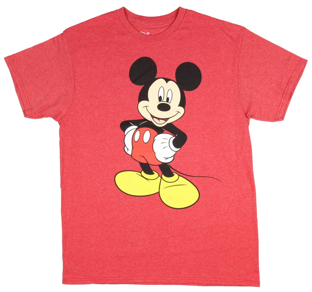 Mickey Mouse Disney B&W Classic Happy TV Film Retro Graphic Tshirt White Mens 