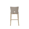thumbnail image 4 of Modrest Burton Contemporary Beige & Brass Counter Stool (Set of 2), 4 of 5