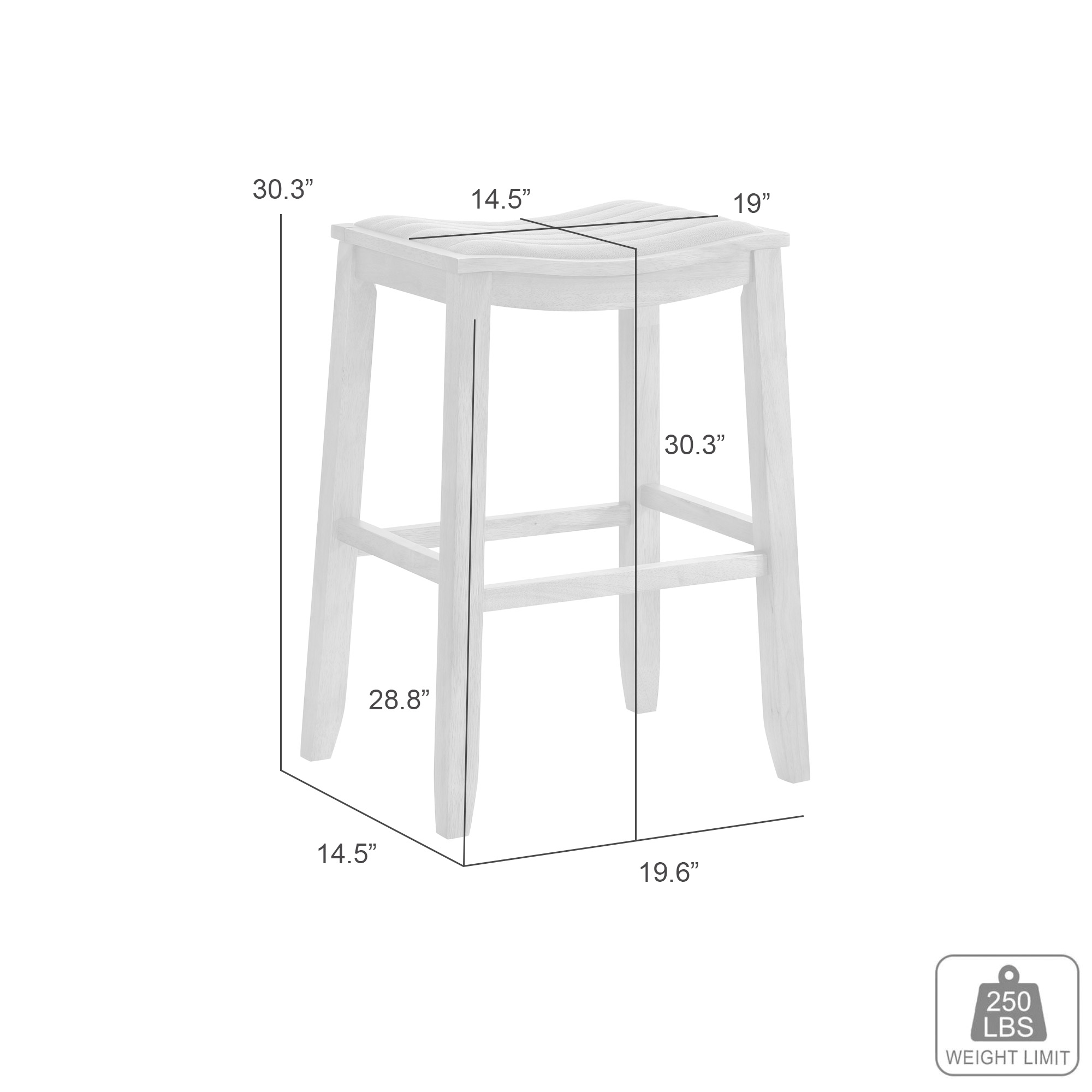 Iyani Coastal Modern Wood Bar Height Kitchen Bar Stool in Amber Glow Finish with Twilight Taupe Fabric Upholstered Seat