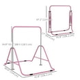 thumbnail image 3 of Qaba Folding Gymnastics Bar, Expandable Horizontal Kip Bar for Kids, Pink, 3 of 10