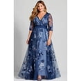 thumbnail image 2 of Women's Blue Ruffle Maxi Length Maxi Dress for Wedding Guest, Prom and Evening Party, 2 of 2