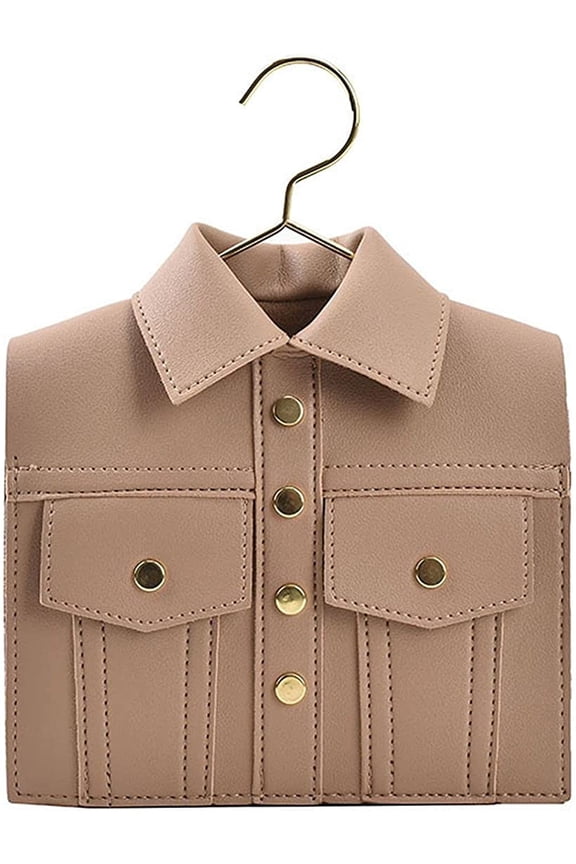 Motorcycle Jacket Shoulderbag PU Leather Handbag Punk Style Crossbody Bag Rivet Purse Lapel Collar Bag with Chain