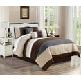 thumbnail image 4 of WPM 7 Piece Modern Design Comforter Set Multicolor Grey/Coffee Brown/Beige Taupe Embroidered Bed in a Bag Professional Bedding Set-Leni (Queen), 4 of 7
