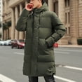 thumbnail image 2 of Brondbend Winter Coat for Men Jackets for Men Hooded Long Sleeved Zipper Pocket Outerwear Solid Color Warm Jacket Loose Fit Holiday Tops Army Green, 2 of 7