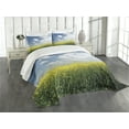 thumbnail image 3 of Ambesonne Country Quilted Bedspread Set 3 Pcs, Rape Field Germany, Queen Size, Yellow Green Blue, 3 of 5