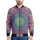 thumbnail image 3 of Chaqueta con cremallera con patrón psicodélico abstracto para hombre, chaqueta holgada informal de manga larga con estampado 3D colorido para otoño, ropa de calle, 3 of 5