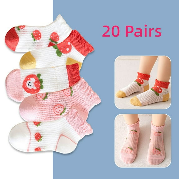 Bnwani Kids Socks Boys Cotton Floor Comfortable Printed Socks Pink 10-12 Years