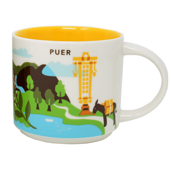 Starbucks You Are Here Series Puer Ceramic Mug, 14 Oz