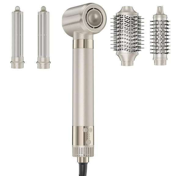 5-in-1 Professional Hot Air Styler Kit, Complete Hair Dryer Brush System with Auto-Wrap Curlers & Volumizing Brushes for All Hair Types