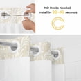thumbnail image 2 of No Hook Shower Curtains with Snap-in Liner Set, Spring Floral Waterproof Hotel Style Bathroom Shower Curtain, Vintage Simple Flowers Pattern Beige Breathable Mesh Top Window Bath Curtains 36''x72'', 2 of 9