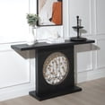 thumbnail image 3 of VELOVE Modern Black Console Table with Gold Accent - Luxury Entryway Sofa Table with Circular Metal Art Decor for Living Room, Hallway, 3 of 14