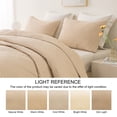 thumbnail image 6 of Whale Flotilla King Quilt Set, Soft Lightweight Quilts Bedspreads Coverlet with Embossed Pattern, Bedding Sets with Pillow Shams, Reversible Bed Cover for All Seasons, 96x104 Inches, Camel, 6 of 9