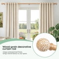 thumbnail image 5 of NewBuros Wood Curtain Rod for Windows 32 to 144 Inch, 1" Diameter Heavy-Duty Curtain Rods Set, with Decorative Embossed Wood Grain Leaf Finial, Sturdy Rust-Proof Adjustable Design, Brown, 5 of 8