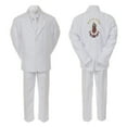 thumbnail image 3 of Baby Boy Christening Formal White Single Breasted Suit Silver Gold Guadalupe on Back Sm-20, 3 of 4