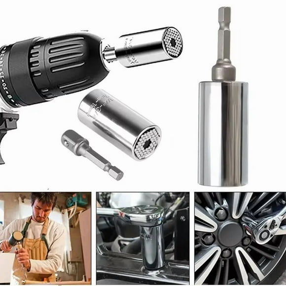 Clé de Douille Universelle Multifonction 7-19 mm : Outil Polyvalent de Douille Magique pour Perceuses Électriques, Fixation par Vis et Tâches DIY – Tête Universelle à Ajustement Sécuritaire pour Usage Professionnel et Domestique