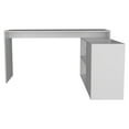 thumbnail image 2 of Boahaus Linyi L-Shaped Computer Desk, White, 2-Shelves, One Cabinet, for Adults, 2 of 5