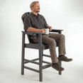 thumbnail image 2 of Leumius Tall Adirondack Chairs Set of 1,All Weather Outdoor Bar Height Barstools Chair with Armrests and Cup Holder for Bistro,Poolside,Garden,Gray, 2 of 8