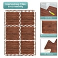 thumbnail image 6 of Sorbus 96 Sq. Ft. Wood Grain Floor Tiles Foam Mat EVA Interlocking Mats Tile 3/8-Inch Thick Flooring Wood Puzzle Exercise Mats w/Borders - Home Playroom Basement, Apartment, Trade Show, Baby, Dance, 6 of 7