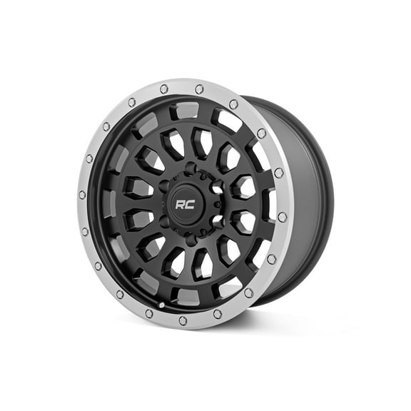 Rough Country 87 Series One-Piece 17x8.5 6x5.5 Black/Machined Wheel - 87170912B Fits select: 1999-2005,2013-2018 CHEVROLET SILVERADO