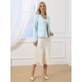thumbnail image 3 of DARING DIVA Women's Long Sleeve Open Front Casual Knit Jacket XL Light Blue, 3 of 7