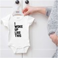 thumbnail image 5 of I Woke Up Like This Sleepy Naptime Romper Boys or Girls Infant Baby Brisco Brands NB, 5 of 6