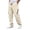 A White, variant on Pants Men's Solid Color Tight Waist Drawstring Casual Sports Multi Pocket Workwear Pants White S